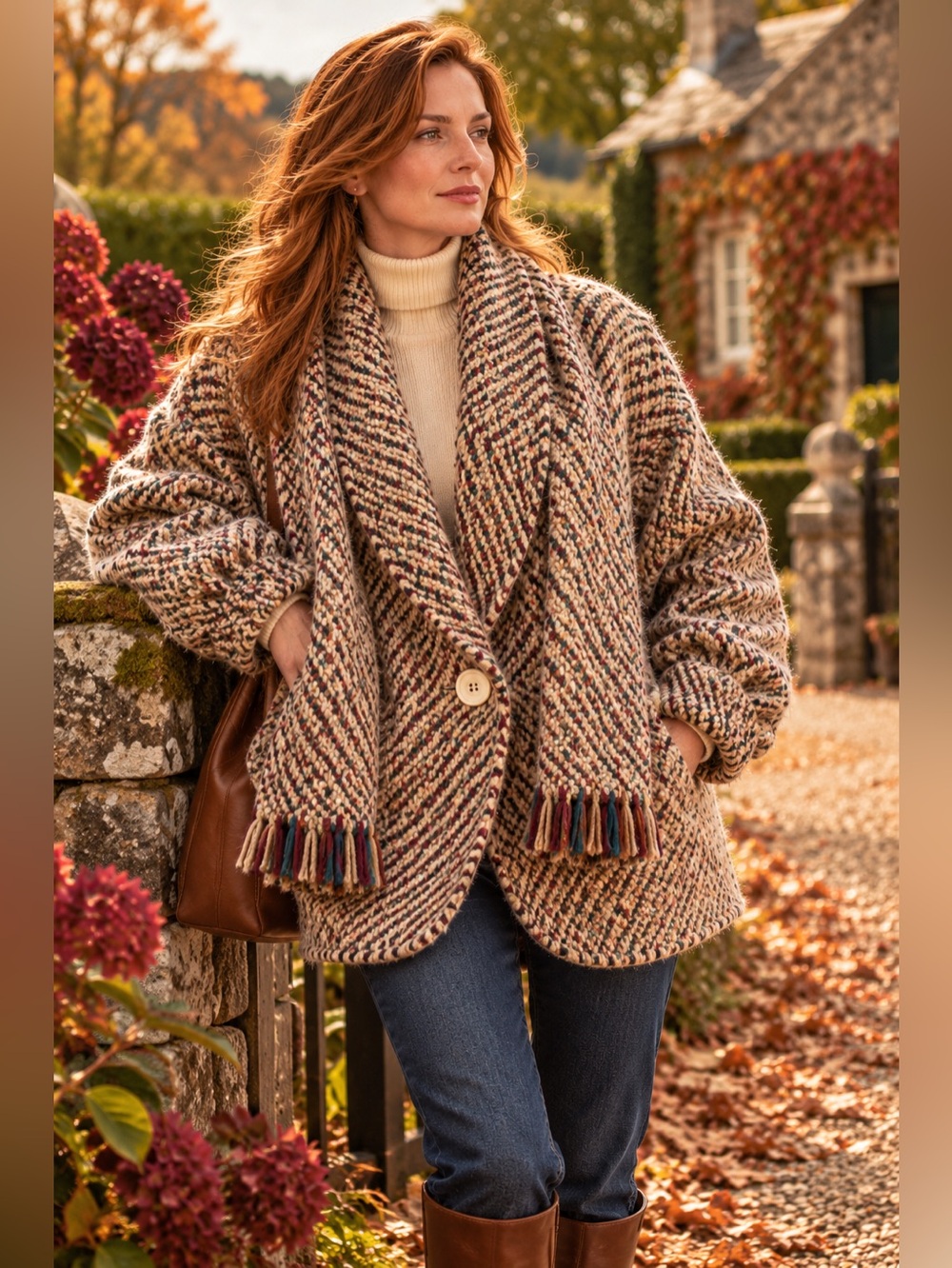 Vintage 90’s Tapestries Ireland Wool Coat & Matching Scarf M